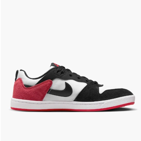 Nike SB Alleyoop Suede Low Top Mens Skate Shoes Black White Red - Picture 4 of 10